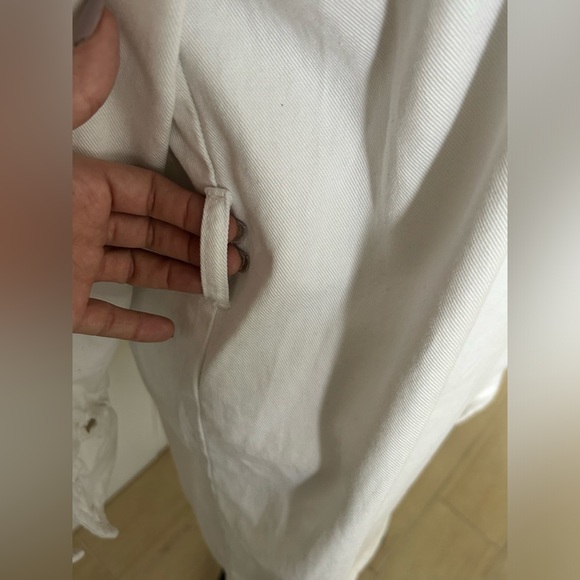 Avec les filles Anthropologie white Oxford button down shirt dress sz medium - Picture 6 of 9